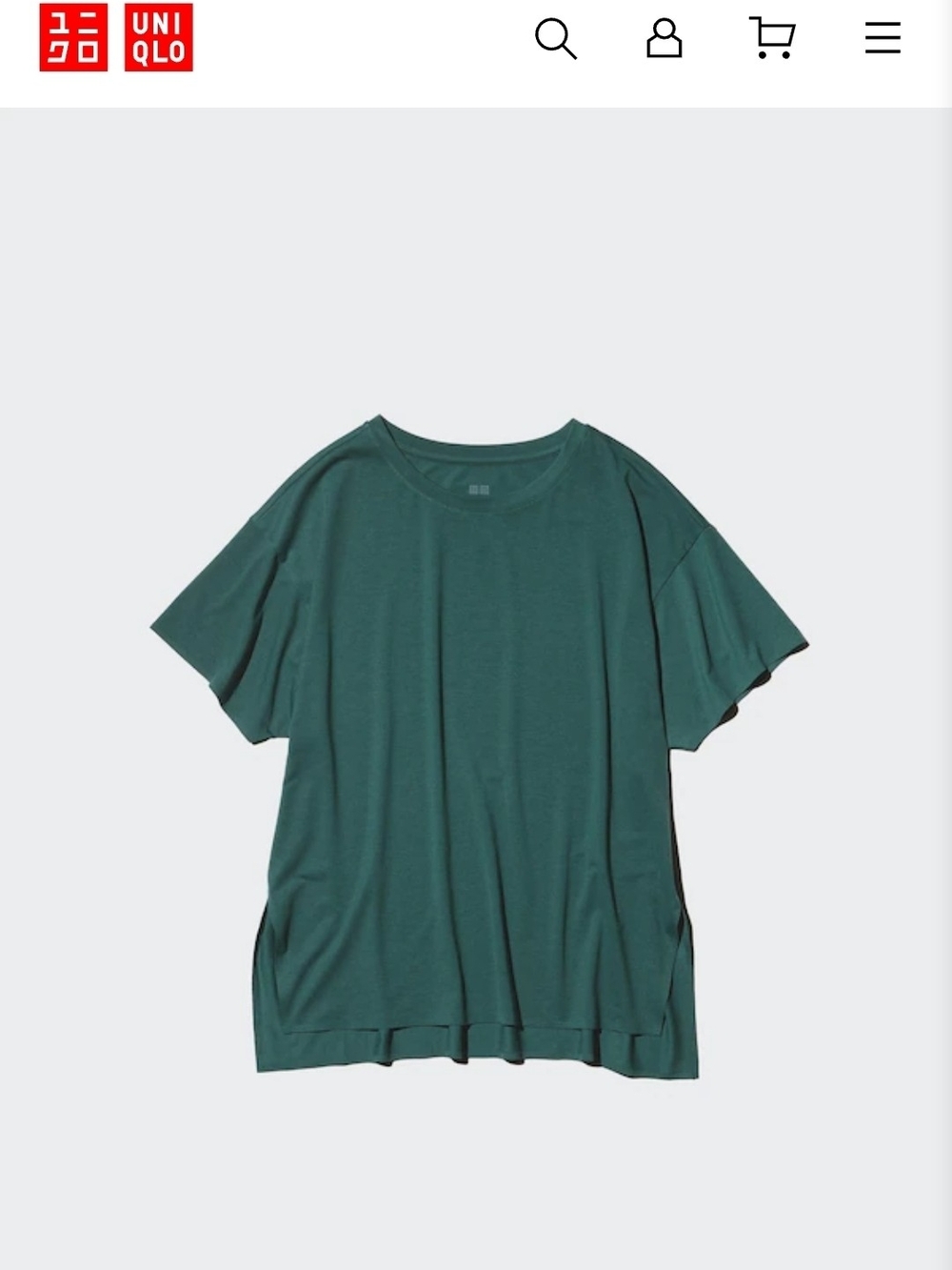 UNIQLO Womens  Crew Neck T-Shirt —pink And White.AIRism Relaxed Crew Neck T-Shir